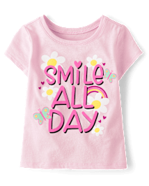 Baby And Toddler Girls Smile All Day Graphic Tee