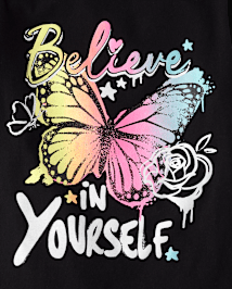 Lot de 4 t-shirts graphiques Positivity pour filles