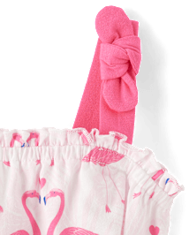 Baby And Toddler Girls Sleeveless Print Tiered Tie Shoulder Dress ...