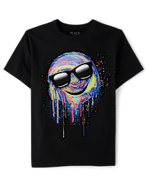 Boys Happy Face Sunglasses Graphic Tee