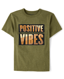 Boys' Positive Vibes Graphic Tee – 100% Cotton Short Sleeve T-Shirt From The Children’s Place-449036