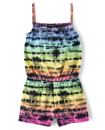 Baby And Toddler Girls Rainbow Tie Dye Romper