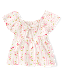 Haut babydoll empire à imprimé noué dans le dos pour petites filles