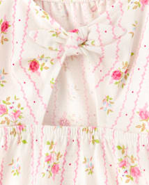Haut babydoll empire à imprimé noué dans le dos pour petites filles