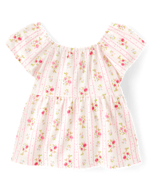 Haut babydoll empire à imprimé noué dans le dos pour petites filles