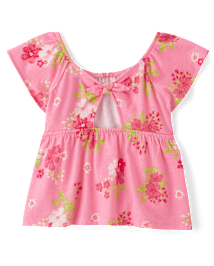 Haut babydoll empire à imprimé noué dans le dos pour petites filles