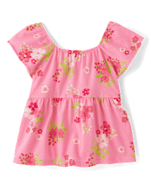 Haut babydoll empire à imprimé noué dans le dos pour petites filles