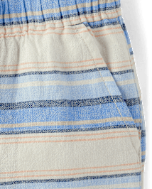 Short de jogging rayé en lin mélangé pour garçon