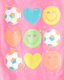 T-shirt graphique « Joyeux visage de football » pour filles