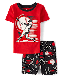 Boys Baseball Snug Fit Cotton Pajamas