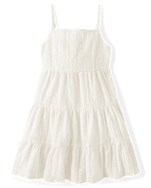 Robe à volants avec nœud au dos et œillets pour fille