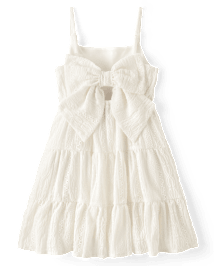 Robe à volants avec nœud au dos et œillets pour fille
