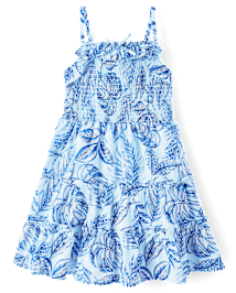 Robe à volants à volants tropicale assortie pour filles