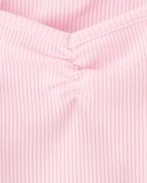 Girls Print Ribbed Cropped Baby Tee