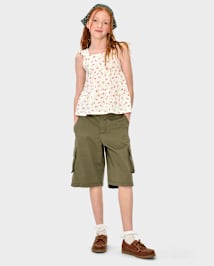 Débardeur fleuri à volants pour fille