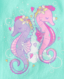 T-shirt graphique hippocampe pour bébé et petite fille