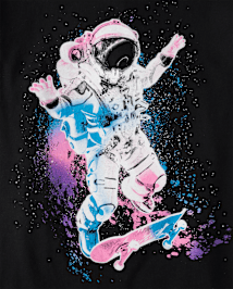 T-shirt graphique de skateboard astronaute pour garçon