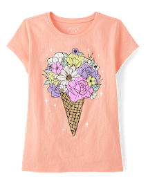 Girls Bouquet Ice Cream Graphic Tee