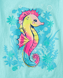 T-shirt graphique hippocampe pour fille