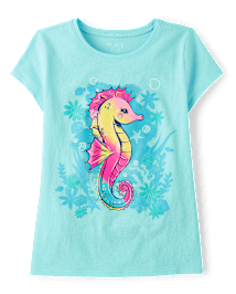 T-shirt graphique hippocampe pour fille