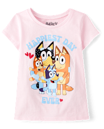 T-shirt graphique bleu pour bébé et petite fille