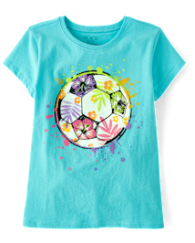 T-shirt graphique à motif de ballon de football pour fille