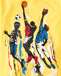 T-shirt graphique pour garçon avec joueur de sport