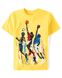 T-shirt graphique pour garçon avec joueur de sport