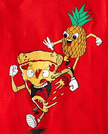 T-shirt graphique pour garçon avec motif pizza à l'ananas