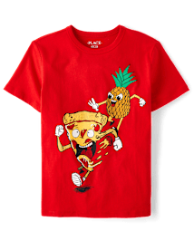 T-shirt graphique pour garçon avec motif pizza à l'ananas