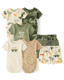 Ensemble bébé garçon - Collection Safari Vert