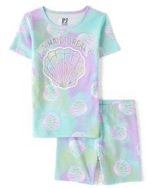 Girls Unicorn Shell Snug Fit Cotton Pajamas 2-Pack