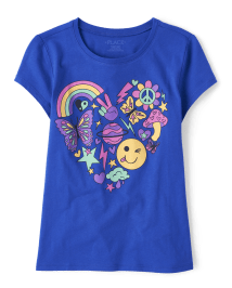 Girls Butterfly Heart Graphic Tee 2-Pack