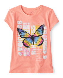Girls Butterfly Heart Graphic Tee 2-Pack