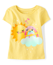 Baby And Toddler Girls Butterfly Rainbow Graphic Tee 2-Pack