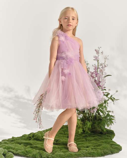 purple dress for girls Rebecca Flower Girl Dress Lilac – MyBabyByMerry main image 1