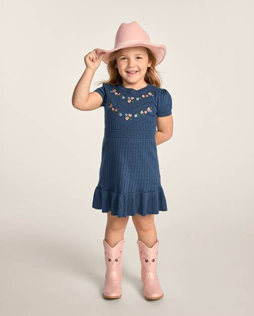 girls blue dress Pretty Petal Blues Tiered this style flows into a layered A Bigetiay Kid Girl Dresses Puff