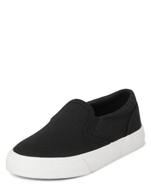 Toddler Boys Uniform Canvas Slip On Sneakers