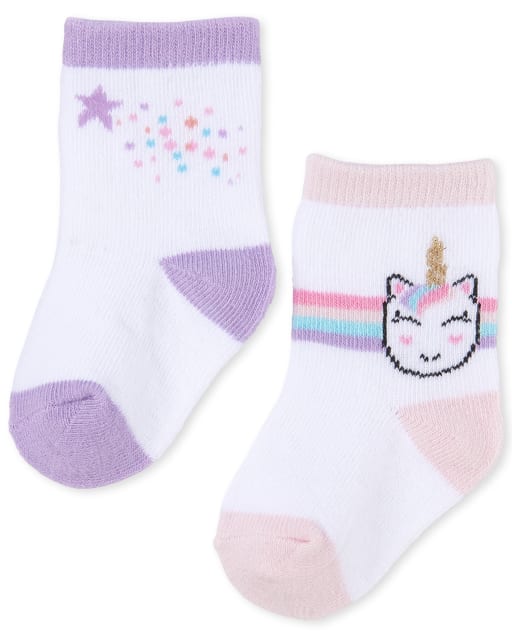 Baby Girls Glitter Unicorn Socks 6-Pack