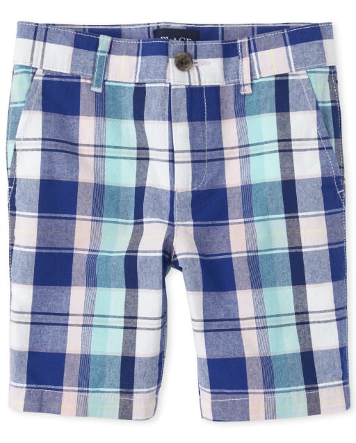 plaid chino shorts