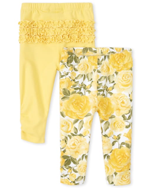 Babyhug Cotton Knit Three Fourth Leggings Floral  Print Pack of 3 - Multcolour main image 0