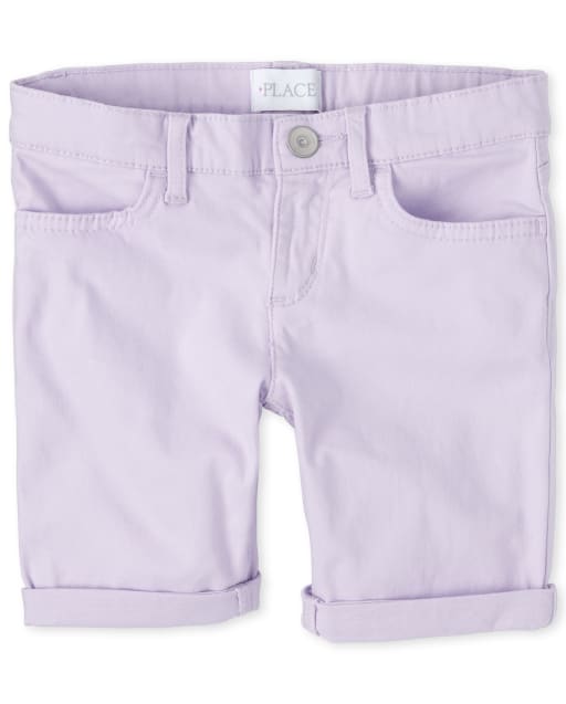 Girls Roll Cuff Denim Skimmer Shorts