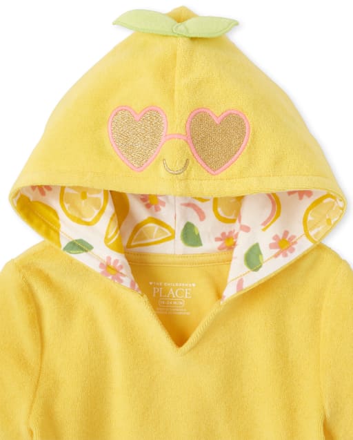 Baby And Toddler Girls Short Sleeve Lemon Terry Cover Up