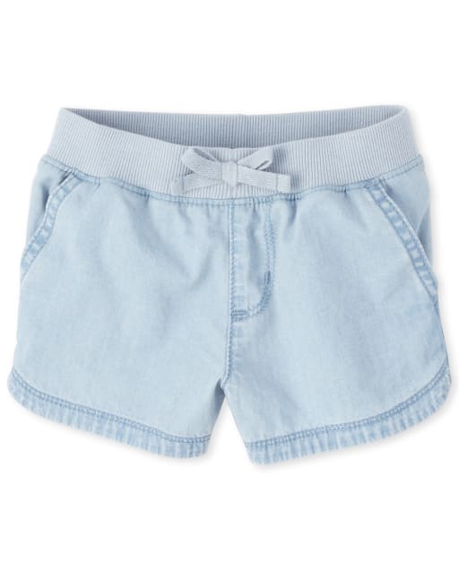 pull on denim shorts