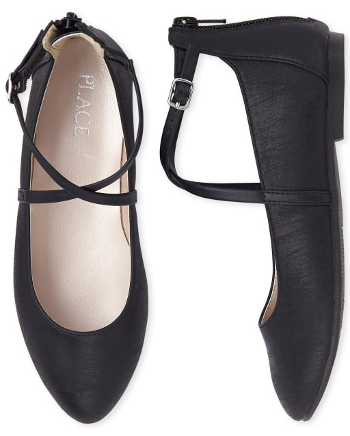 ballet flats with cross straps