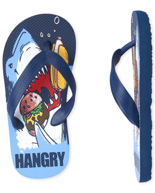 boys shark flip flops