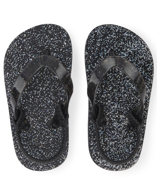 toddler girl black flip flops