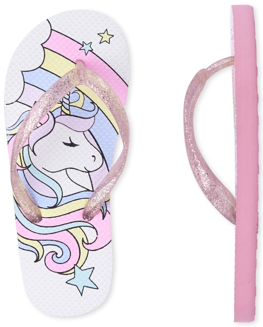 unicorn flip flops children's place