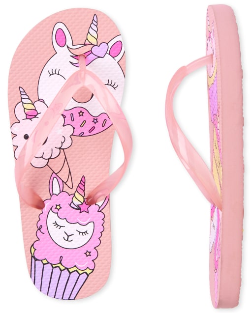 unicorn flip flops children's place