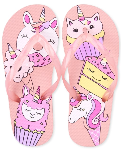 unicorn flip flops children's place